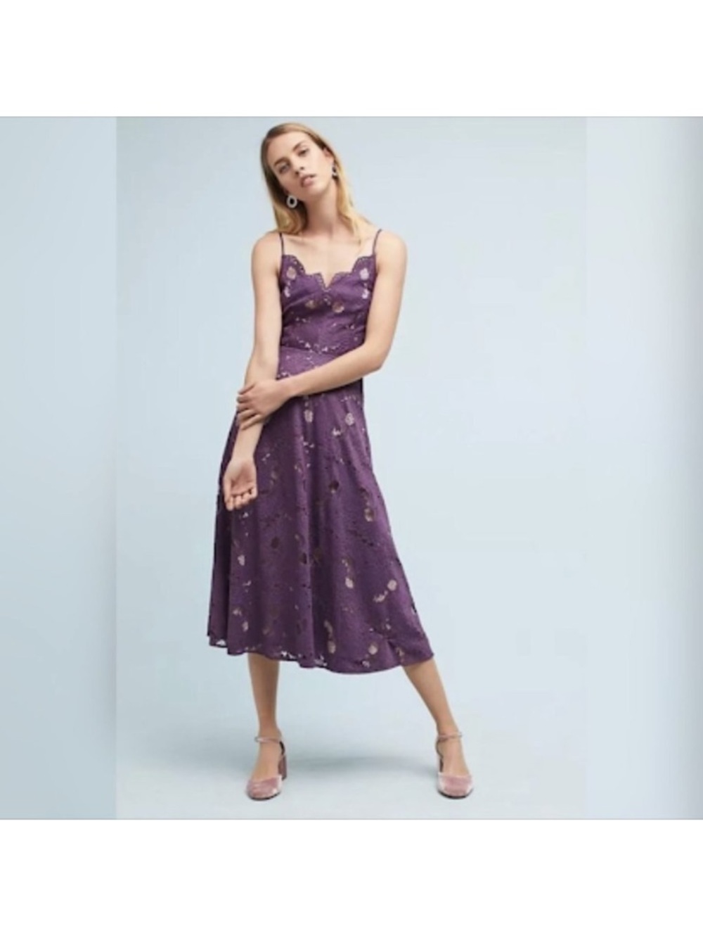 Worn once! Anthropologie Moulinette Soeurs
Purple Lace Dress - Picture 5 of 8